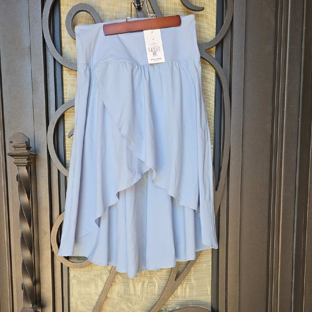 HALARA Blue Asymmetrical Midi Skirt Casual